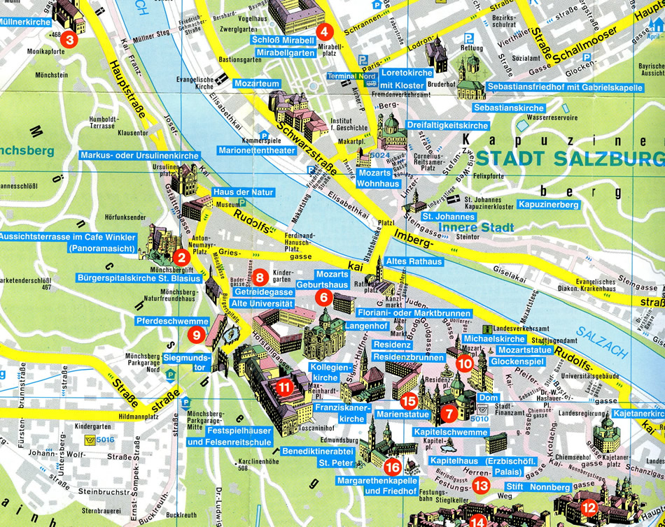 Salzburg city map