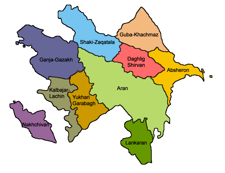 azerbaijan economic regions map