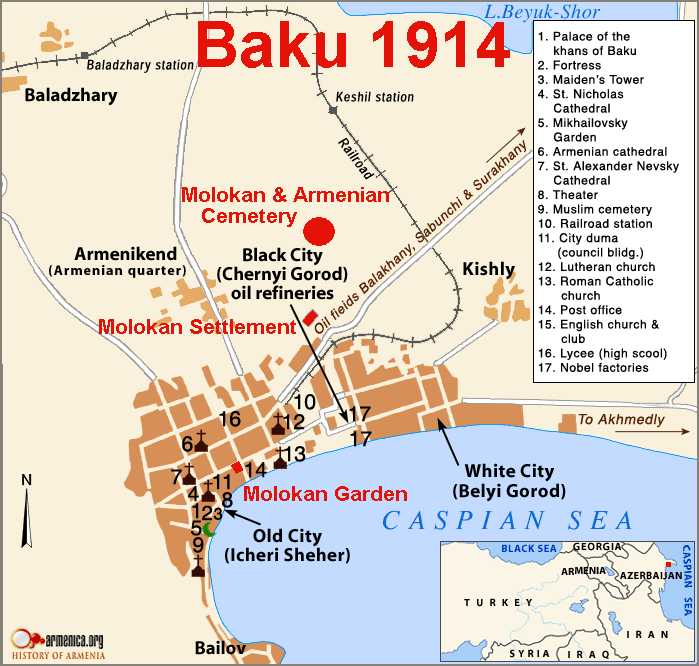 Baku 1914 map