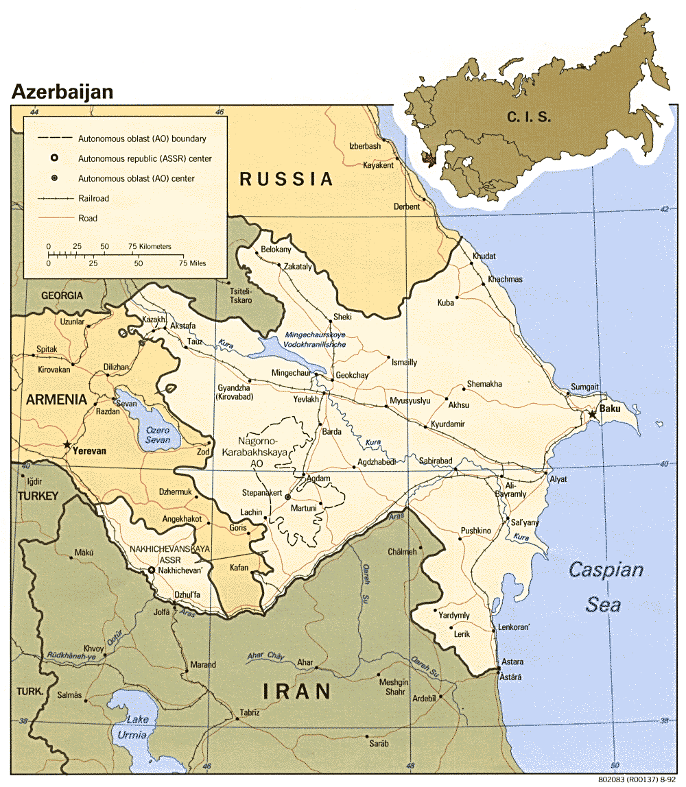 azerbaijan nahcivan political map