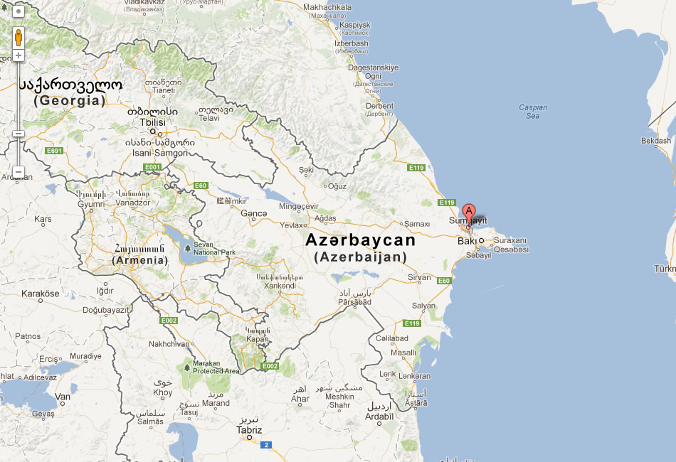 map of Sumqayit azerbaijan