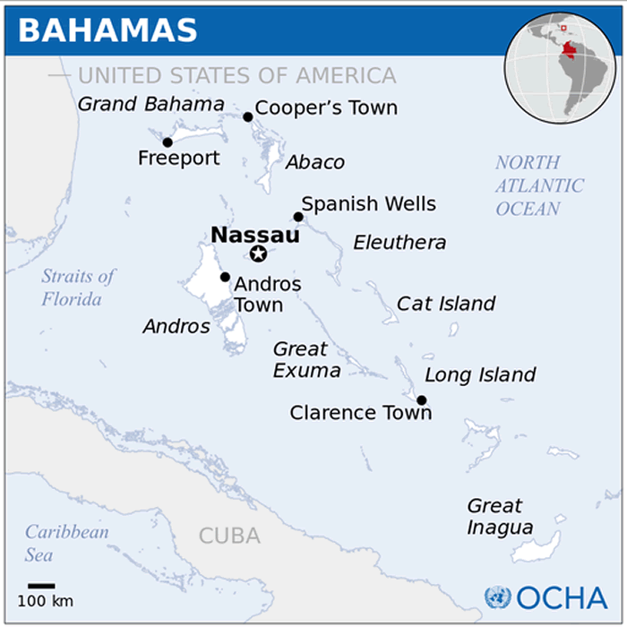 bahamas islands location map