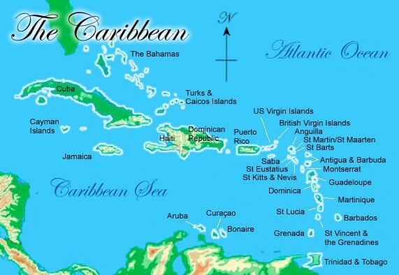 caribbean bahamas map
