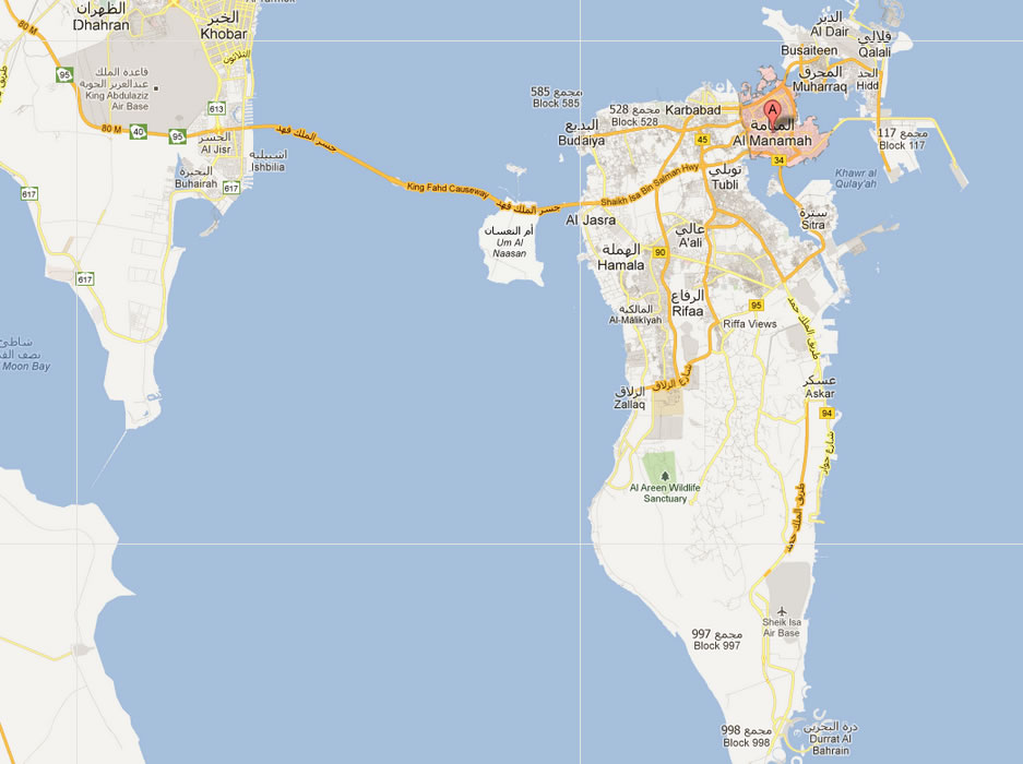 Al Manama map Bahrain