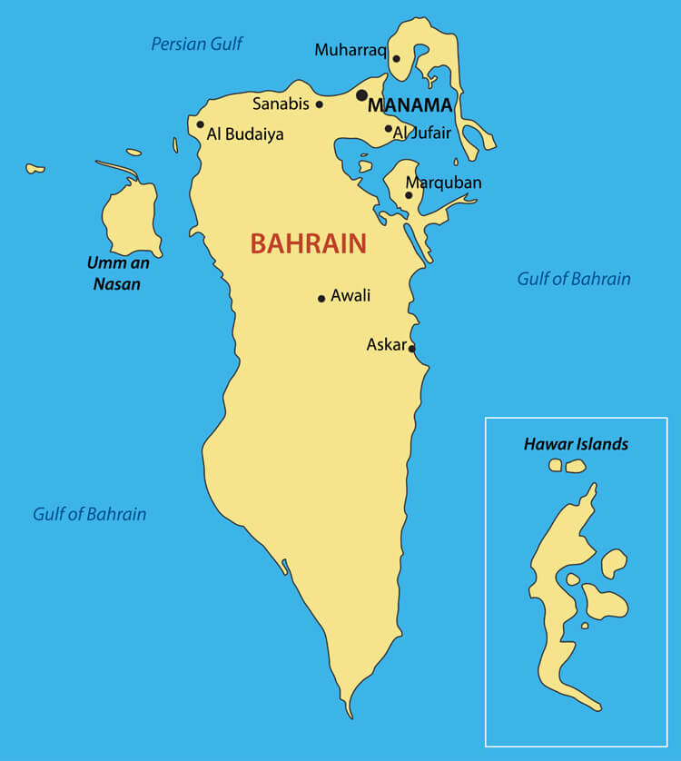 Kingdom of Bahrain map