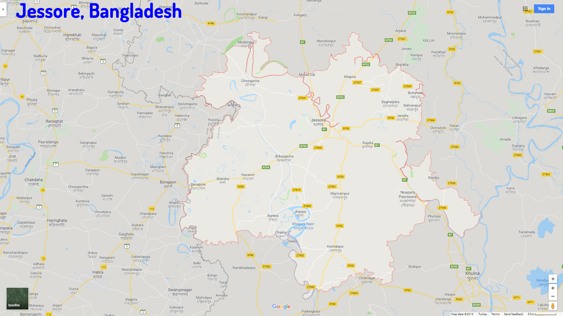 Jessore map Bangladesh