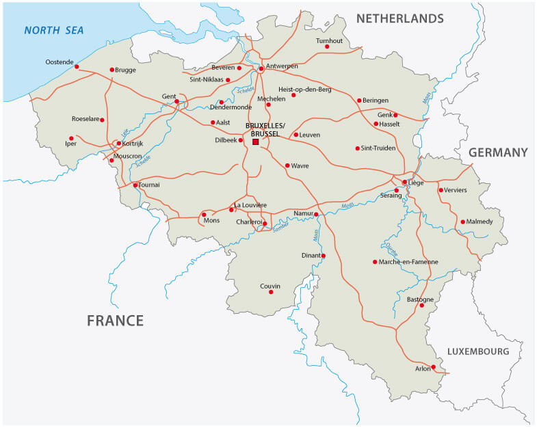 Belgium highway Map
