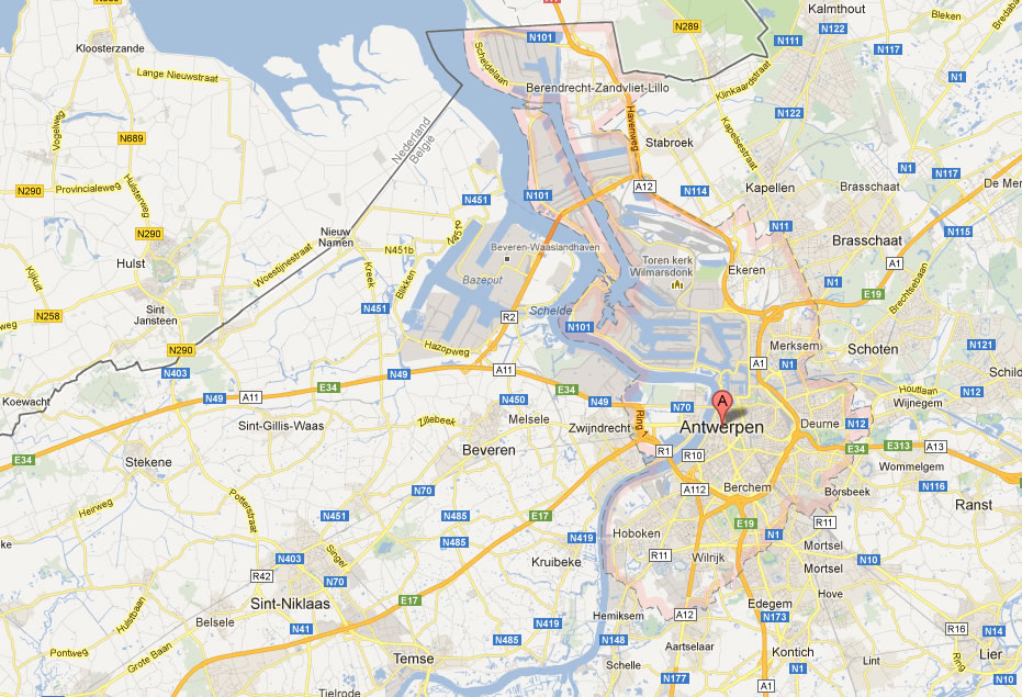 map of Antwerpen