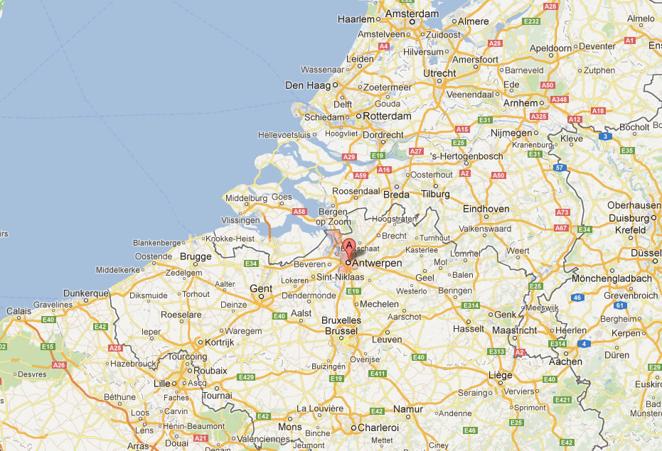 map of Antwerpen Belgium