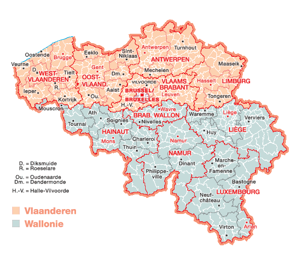 Belgium Districts Major Cities 2006