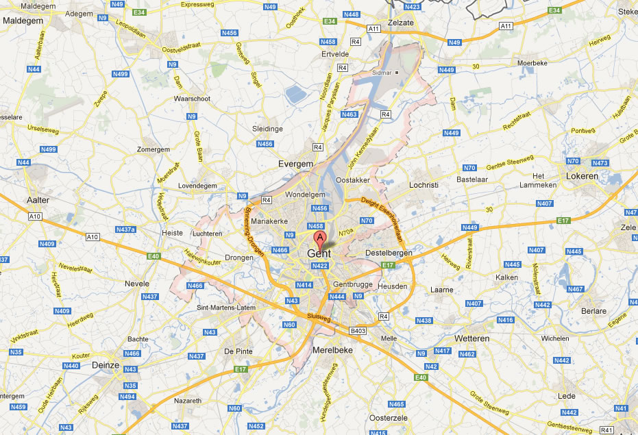 map of Gent