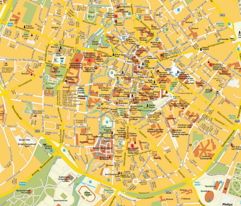 downtown map of Leuven