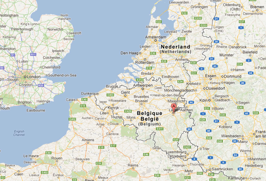 map of Liege Belgium