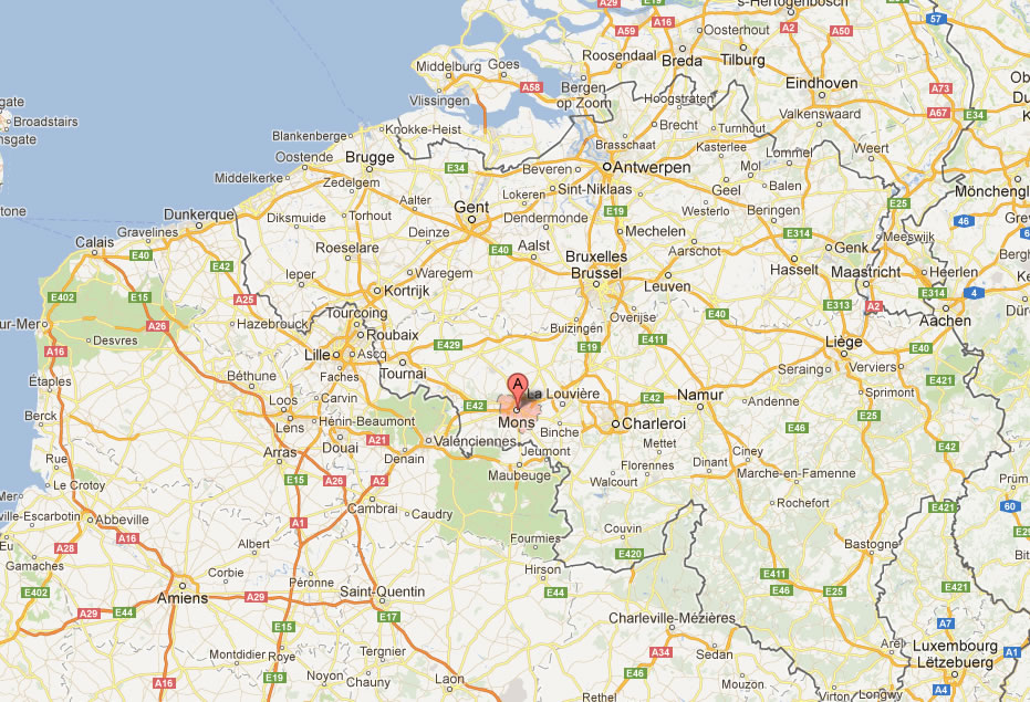 map of Mons Belgium