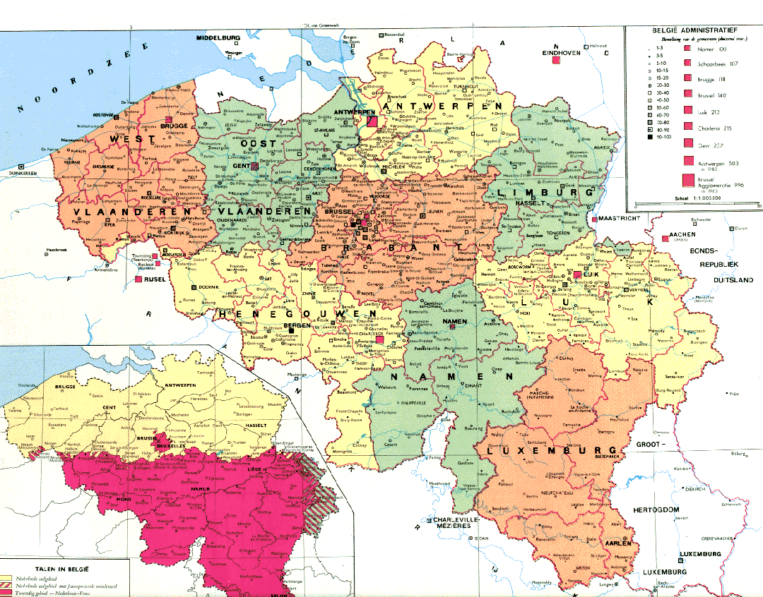 Regions Map of Belgium