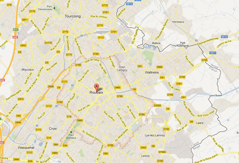 map of Roubaix