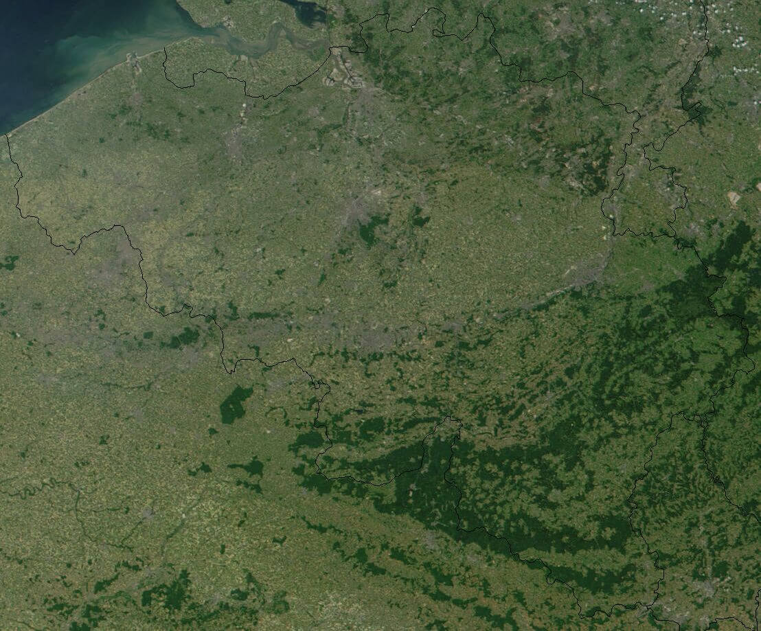 Satellite View of Belgium 2001