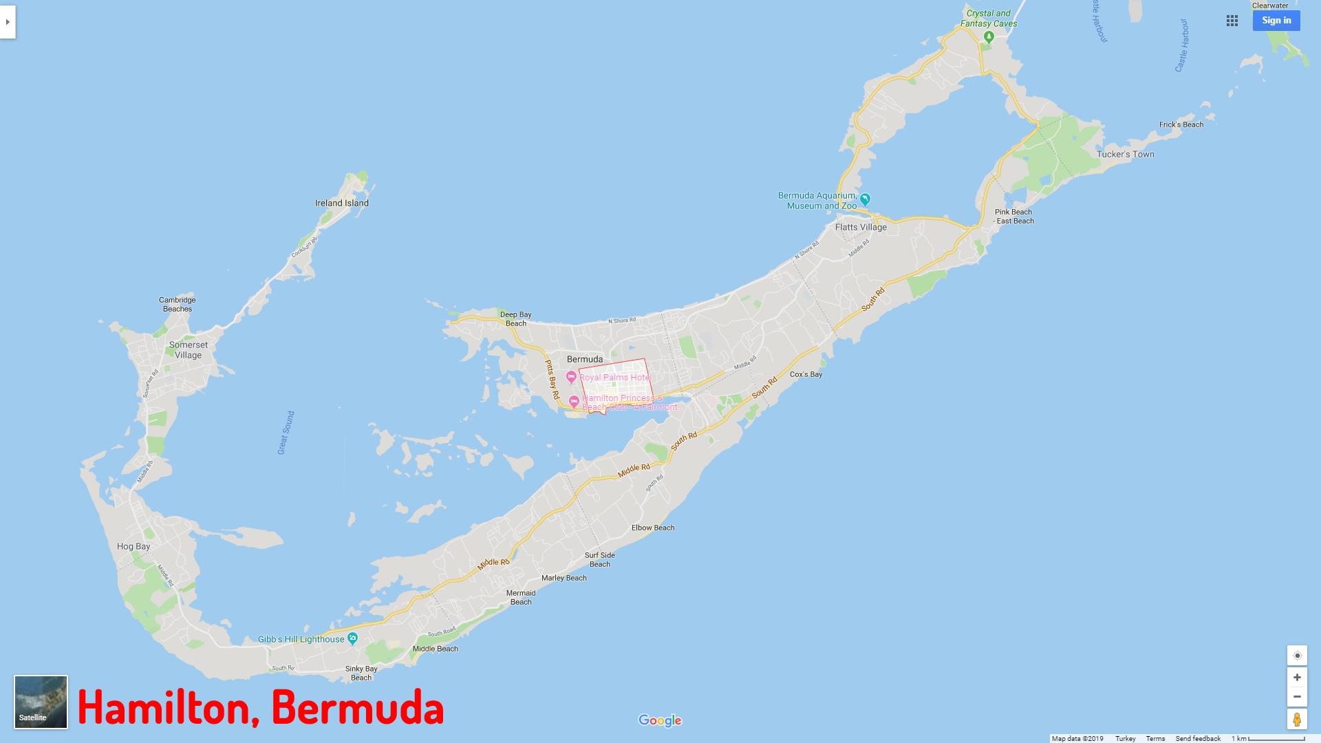 Hamilton map Bermuda
