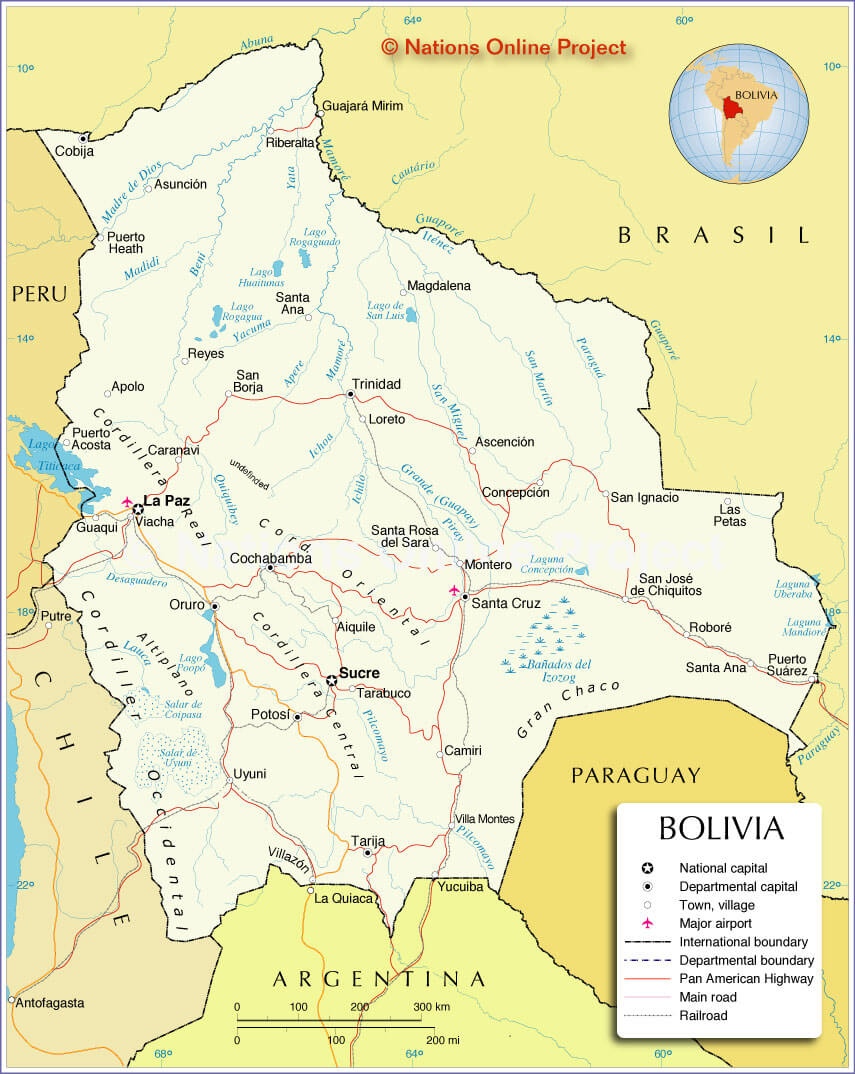 bolivia national map