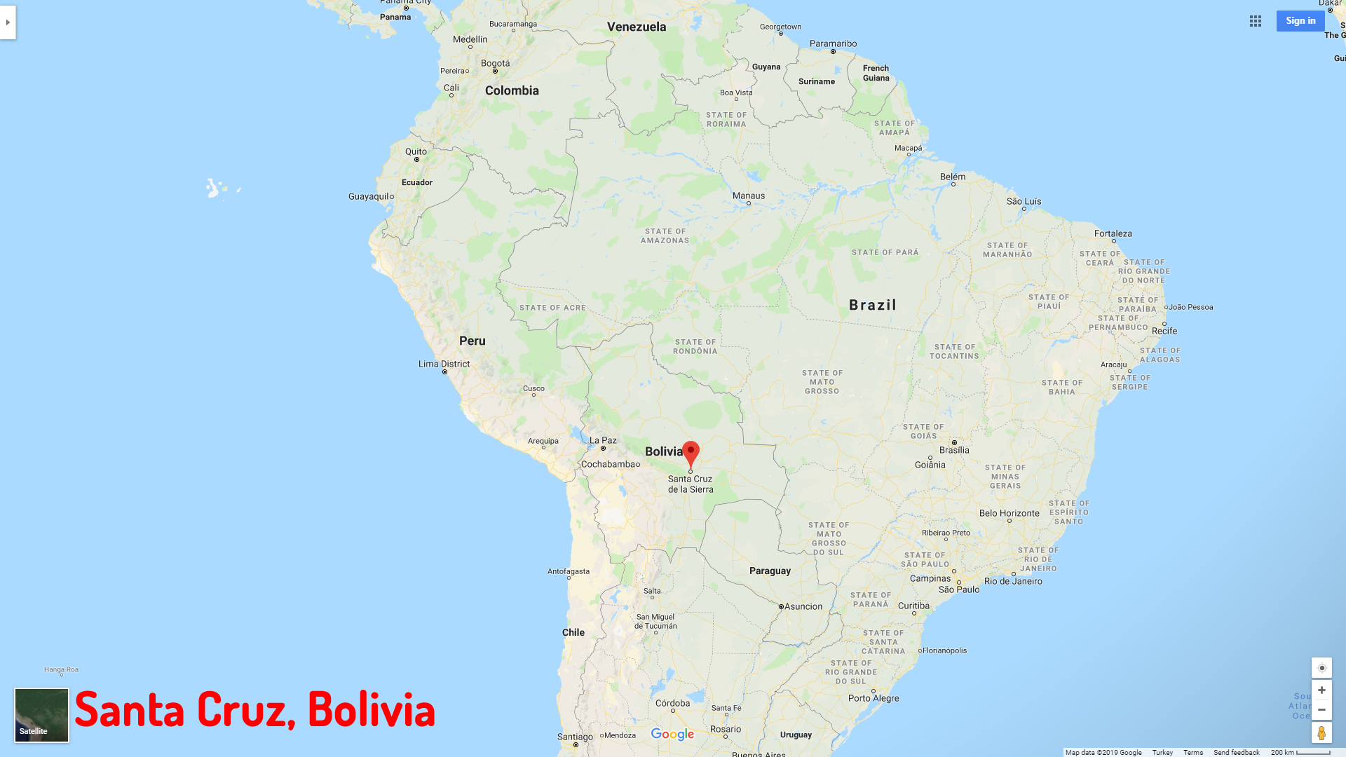 Santa Cruz map Bolivia