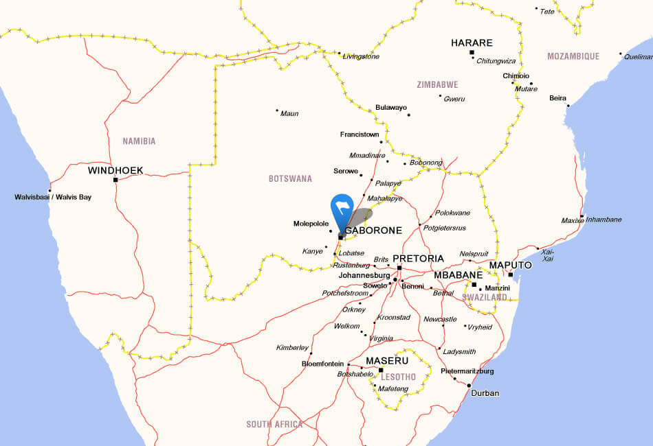 map botswana