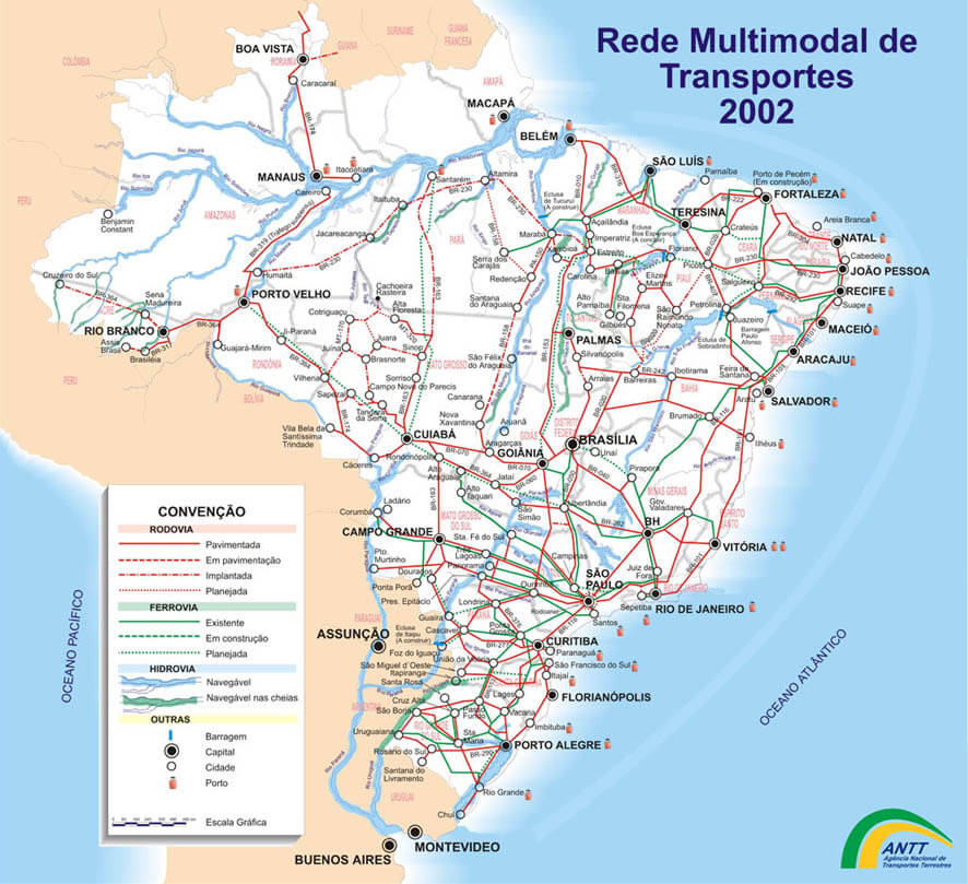 Brazil Multimodal Transports Map