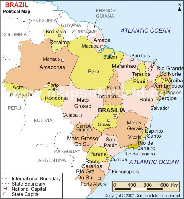 Regions Map of Brazil