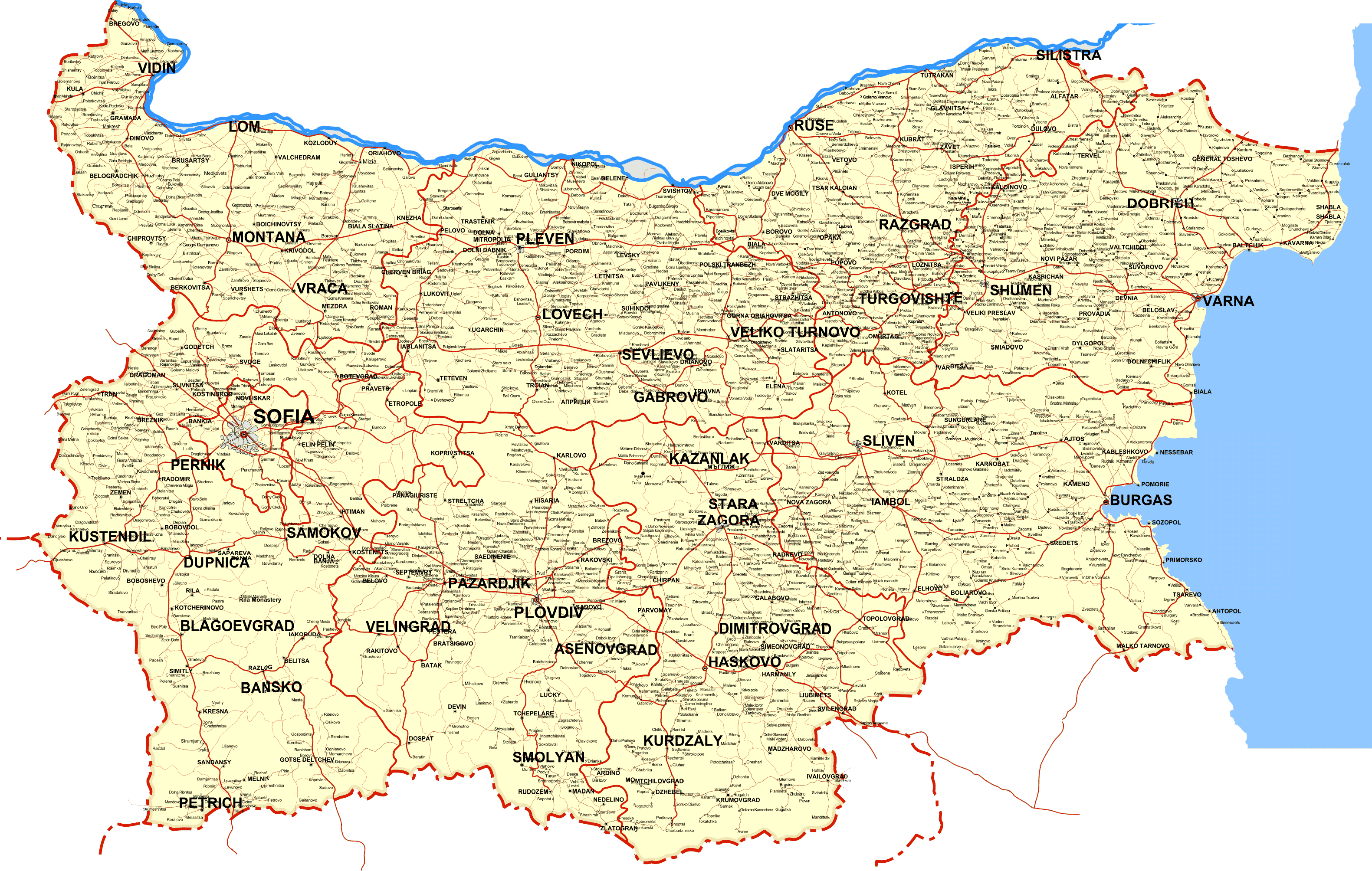 bulgaria detailed map b