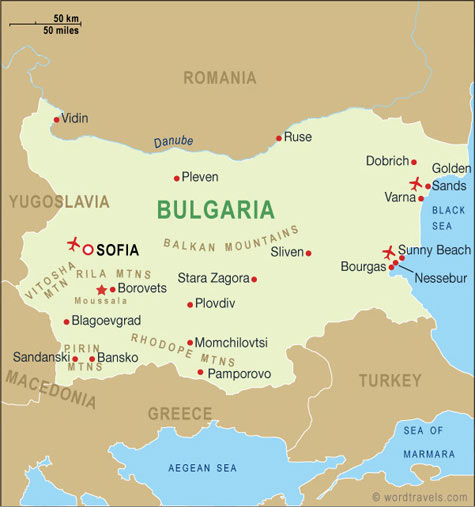 Bulgaria map Plovdiv