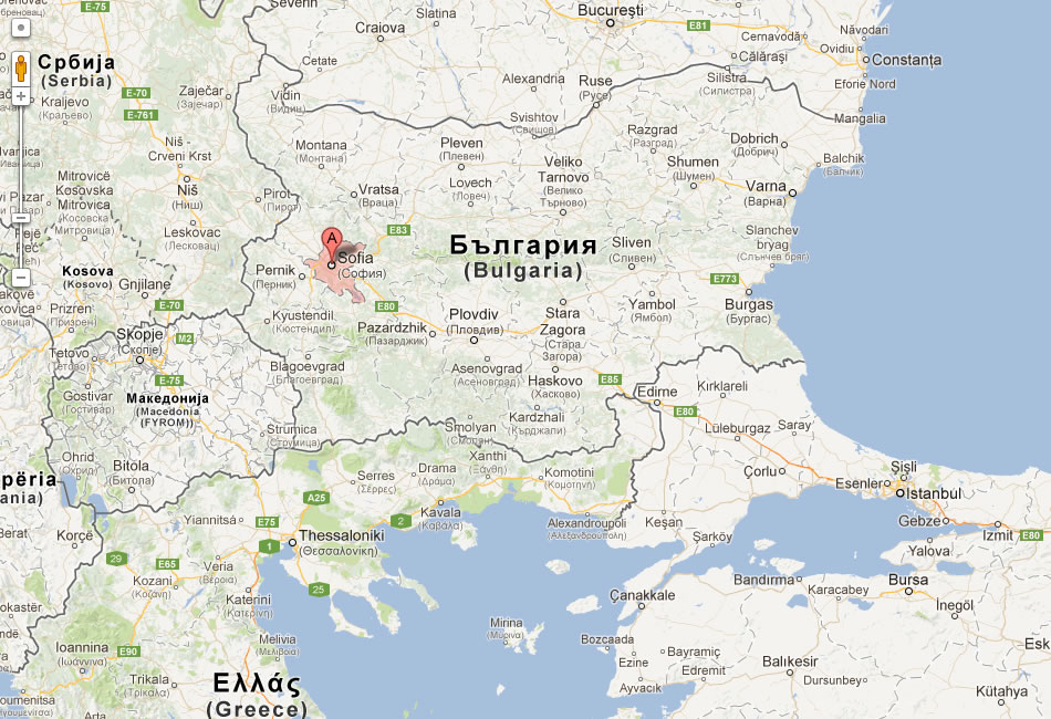 map of Sofija bulgaria