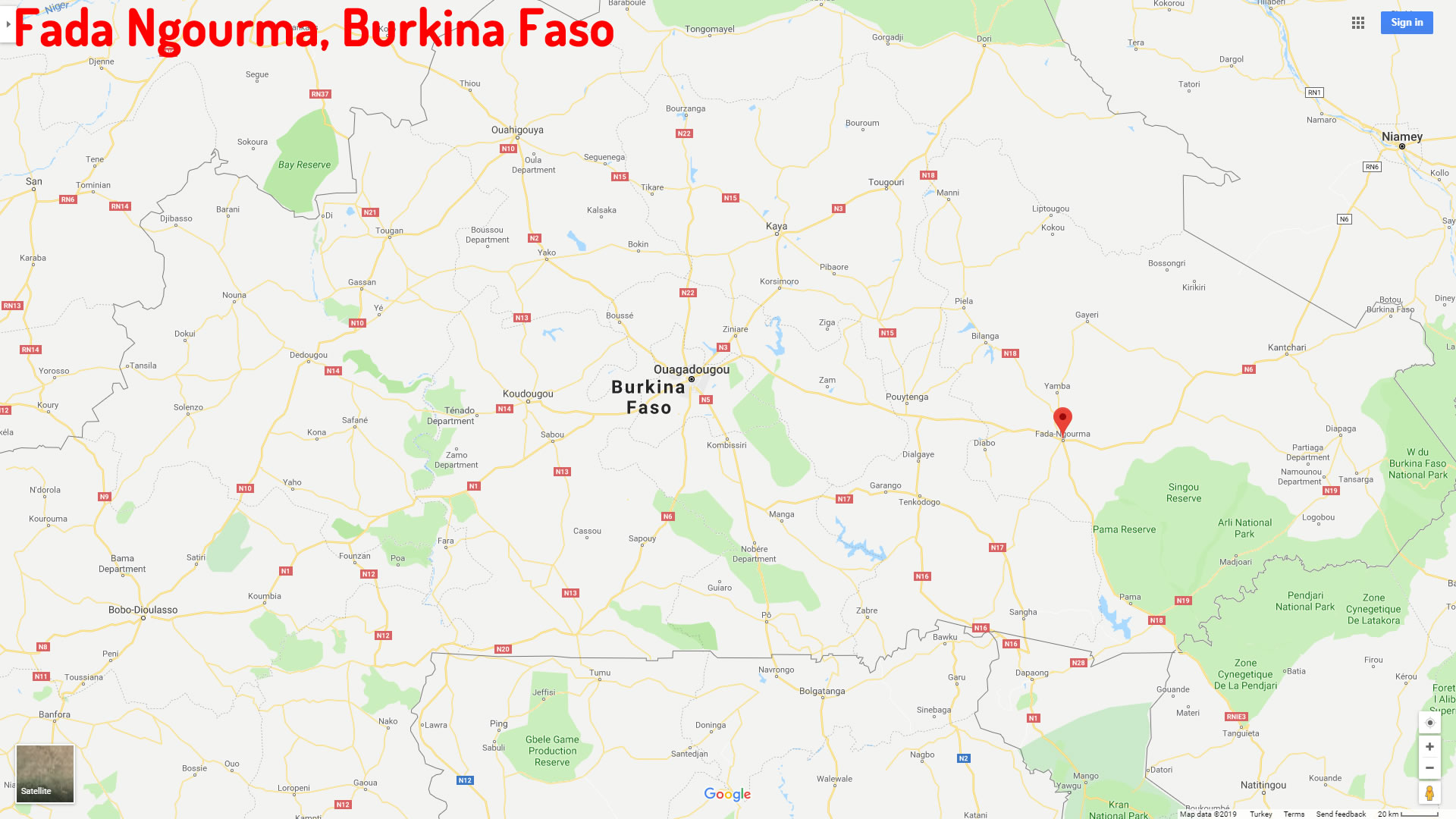 Fada Ngourma map Burkina Faso