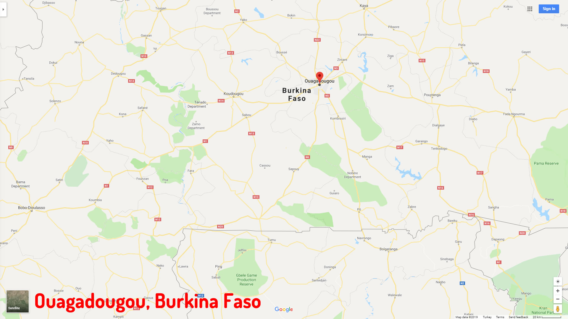 Ouagadougou map Burkina Faso