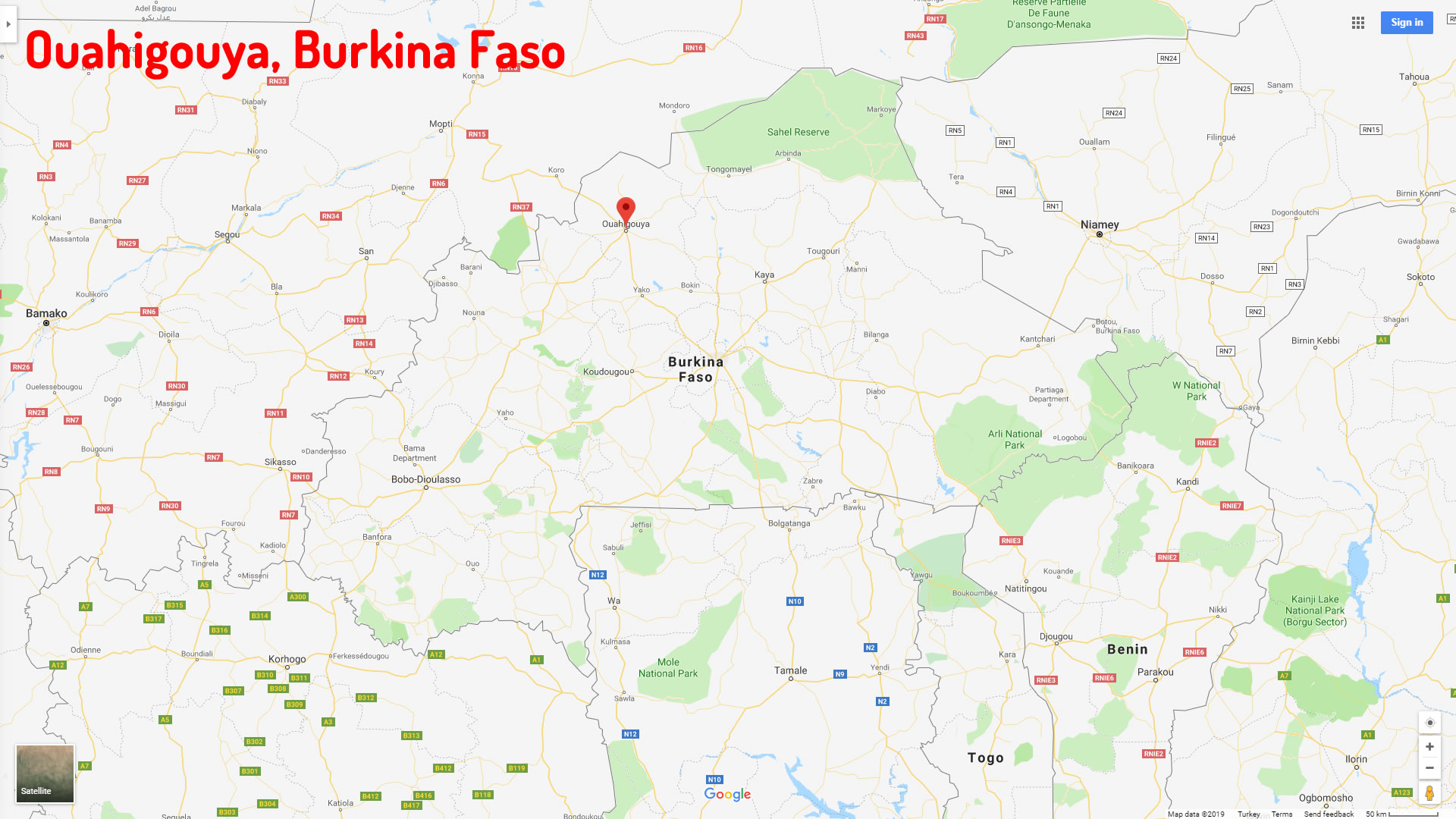 Ouahigouya map Burkina Faso