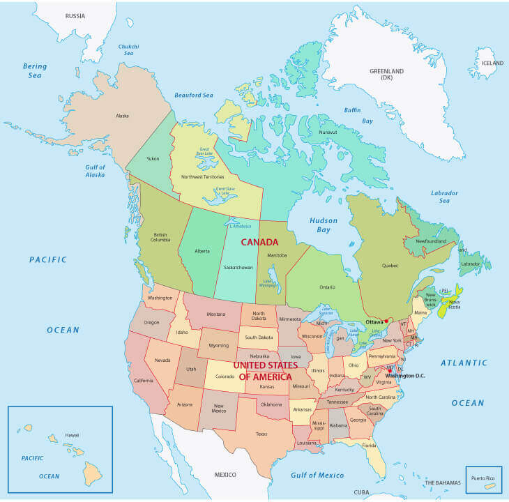 Canada Map USA, North America