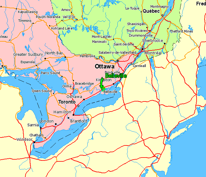 Belleville ottawa map