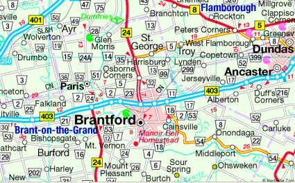 Brantford map