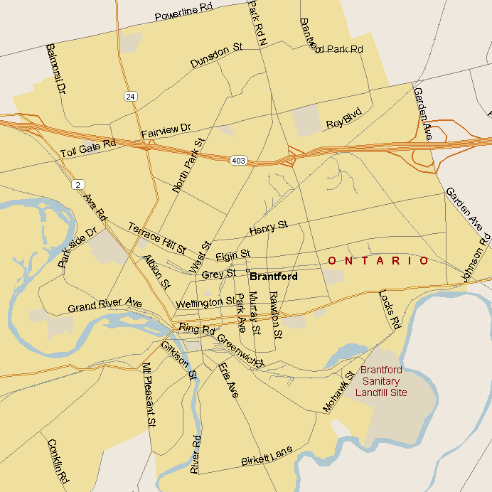 map of Brantford