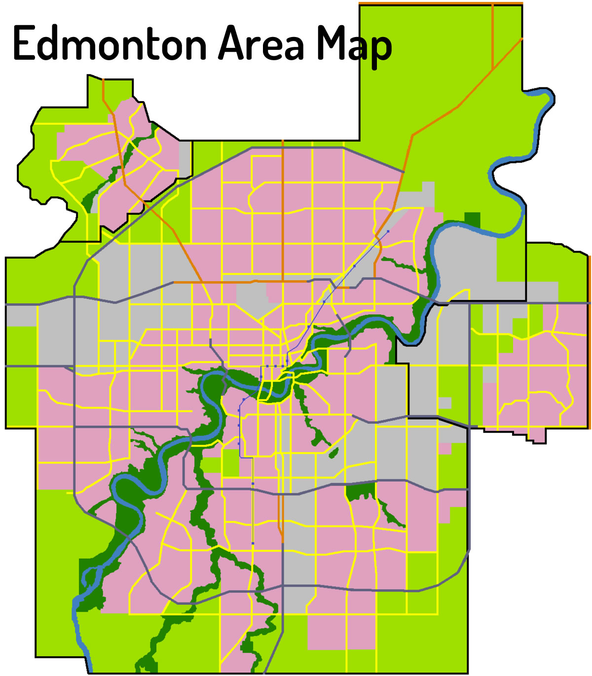 Edmonton area map