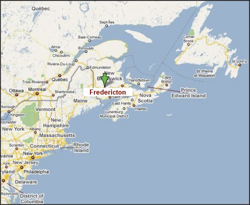 map of fredericton