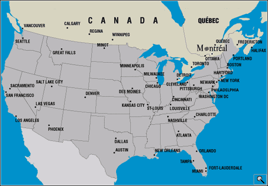 montreal map north america
