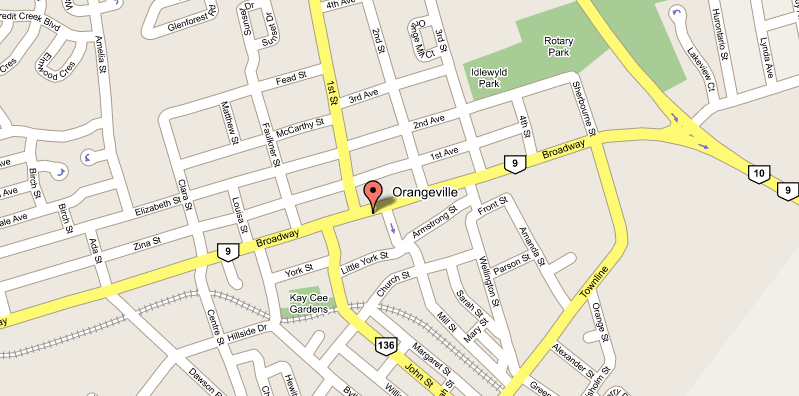 Orangeville map