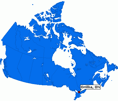Orillia map canada