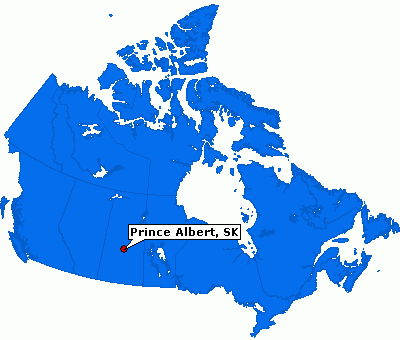Prince Albert map canada