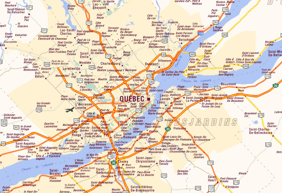 map of quebec city