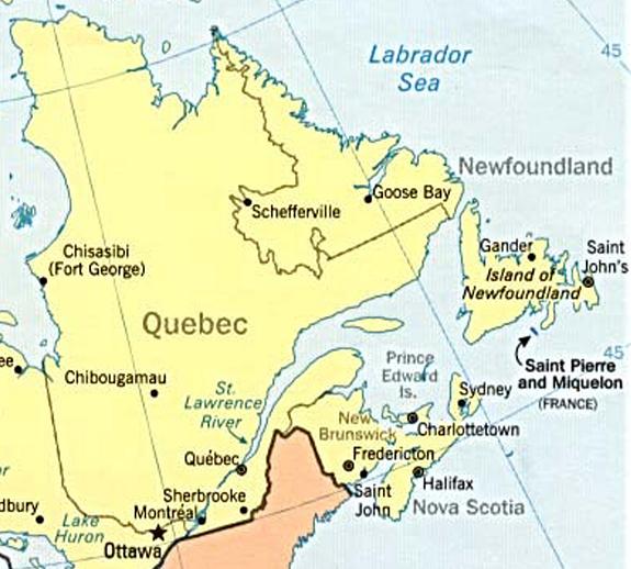 Quebec Political Map 1994