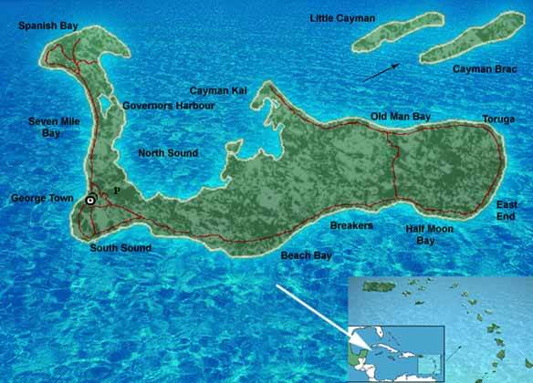 Cayman Islands Cities Map