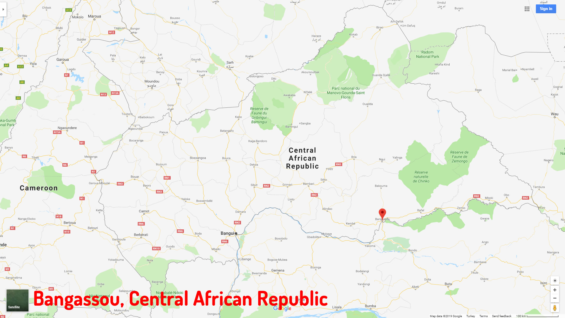 Bangassou map Central African Republic