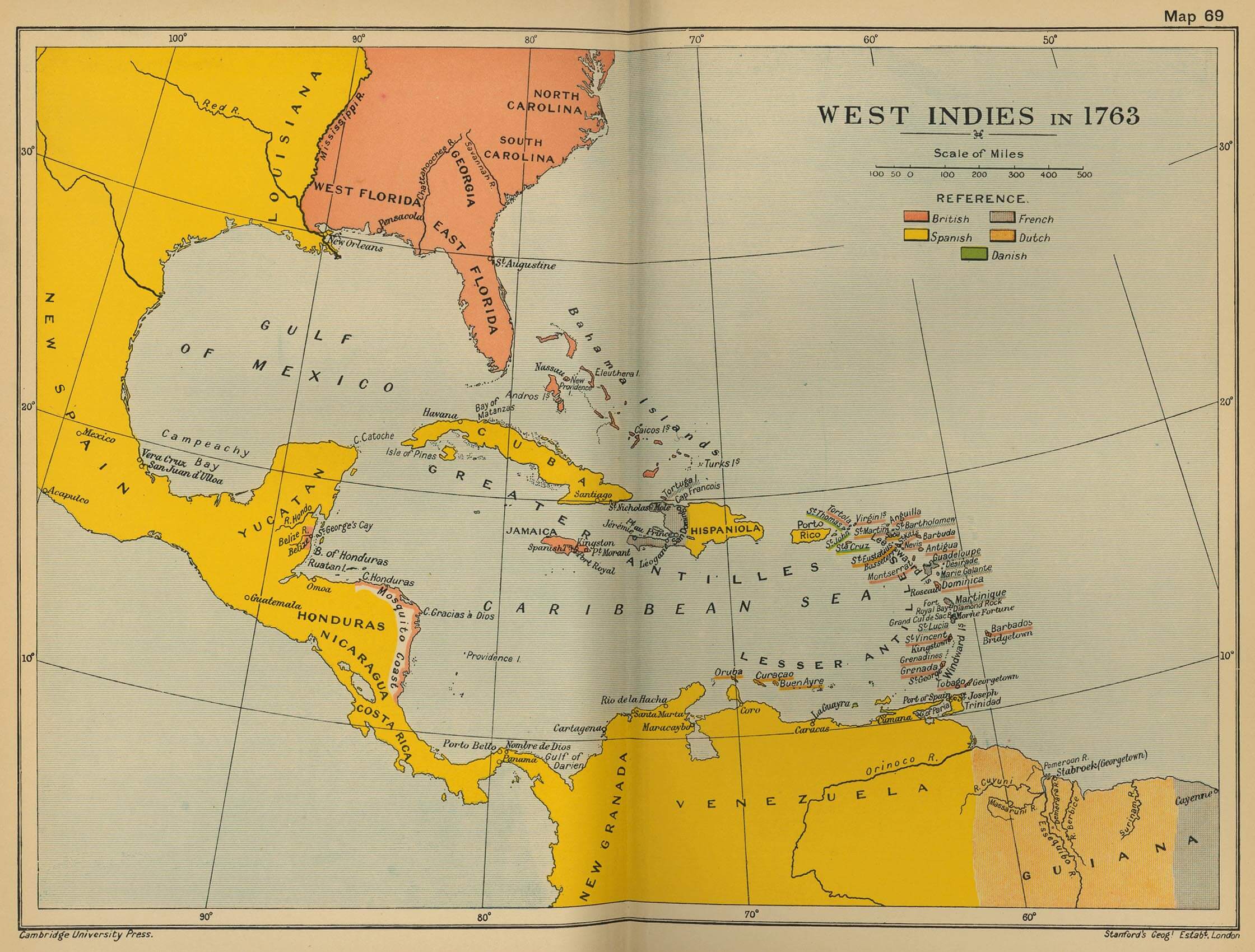 West Indies Central America 1763