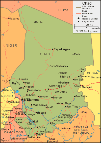 map of Chad