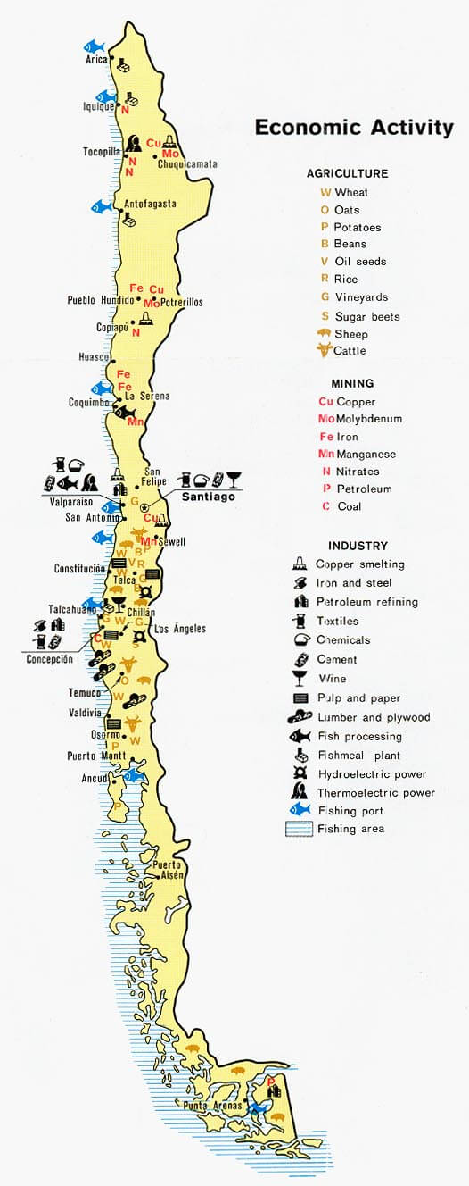 chile economic map